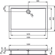 Ideal Standard - Rechteck-Brausewanne ULTRA FLAT, 1200x800x47mm, Weiß