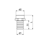 Schlösser Armaturen - Schl�sser Schlauchtülle aus Messing 1x1 mit AG blank
