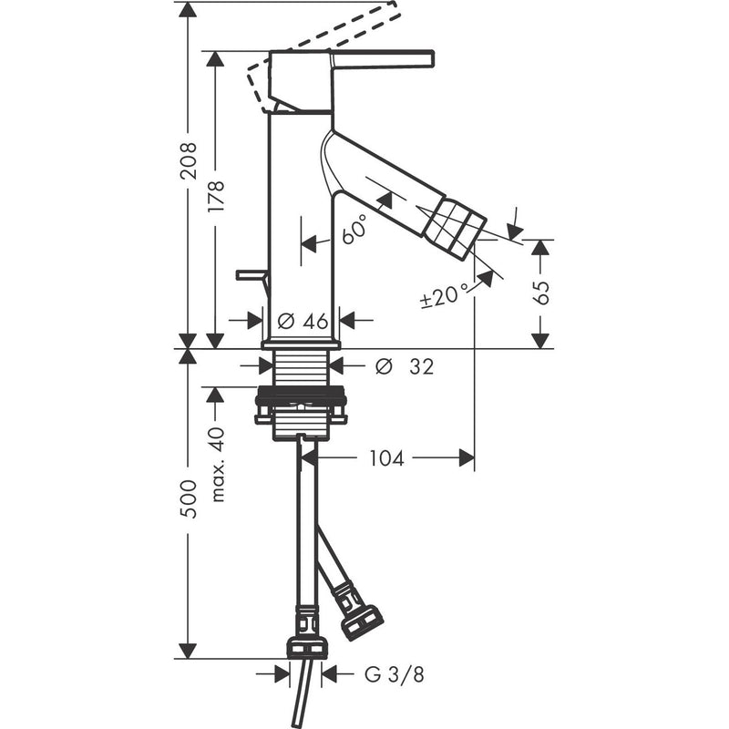 Hansgrohe - Bidetmischer AXOR Starck Hebelgriff chrom