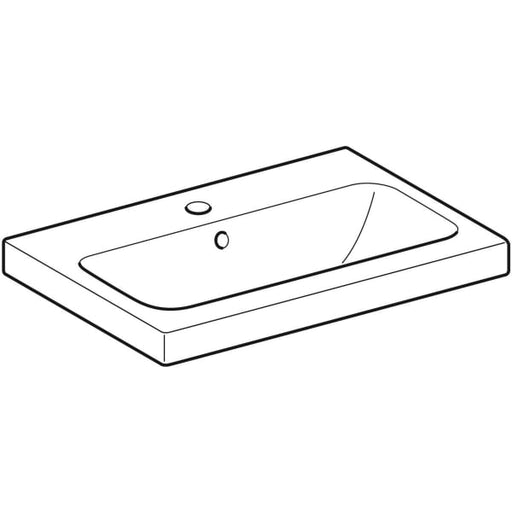 Geberit Vertriebs - iCon Light WT 60x42cm, verk. Ausld. mit Hahnloch, mit Überlauf, weiß
