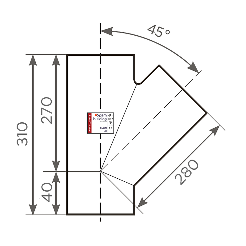 Fornatis - Abzweig DN 200x100 45 Grad