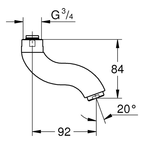 Grohe - Auslauf 43957 kurz 90mm
