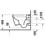 Duravit - Wand-WC ME by Starck Compact 480mm Tiefspüler, rimless, Durafix, weiß