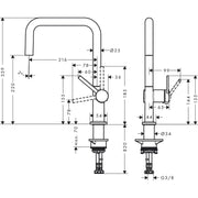 Hansgrohe - Spültischmischer U 220 Talis M54 Eco 1jet chrom