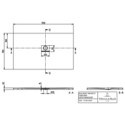 VILLEROY & BOCH - Duschwanne Squaro Infinity 1500x900x40mm re-eckig EB:re Stone White