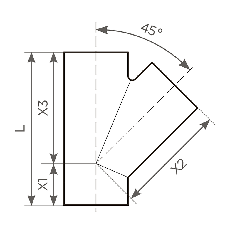 Fornatis - Abzweig DN125x100 45 Grad