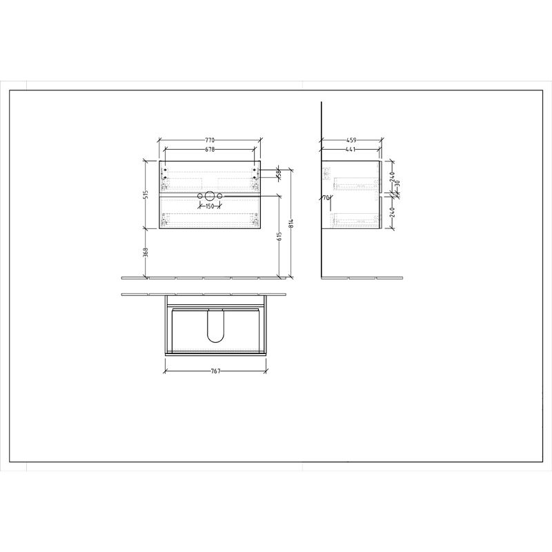 VILLEROY & BOCH - Möbelset 01 A18 Waschtisch 800mm WT-Unterschrank 2 Auszüge VT=Grey