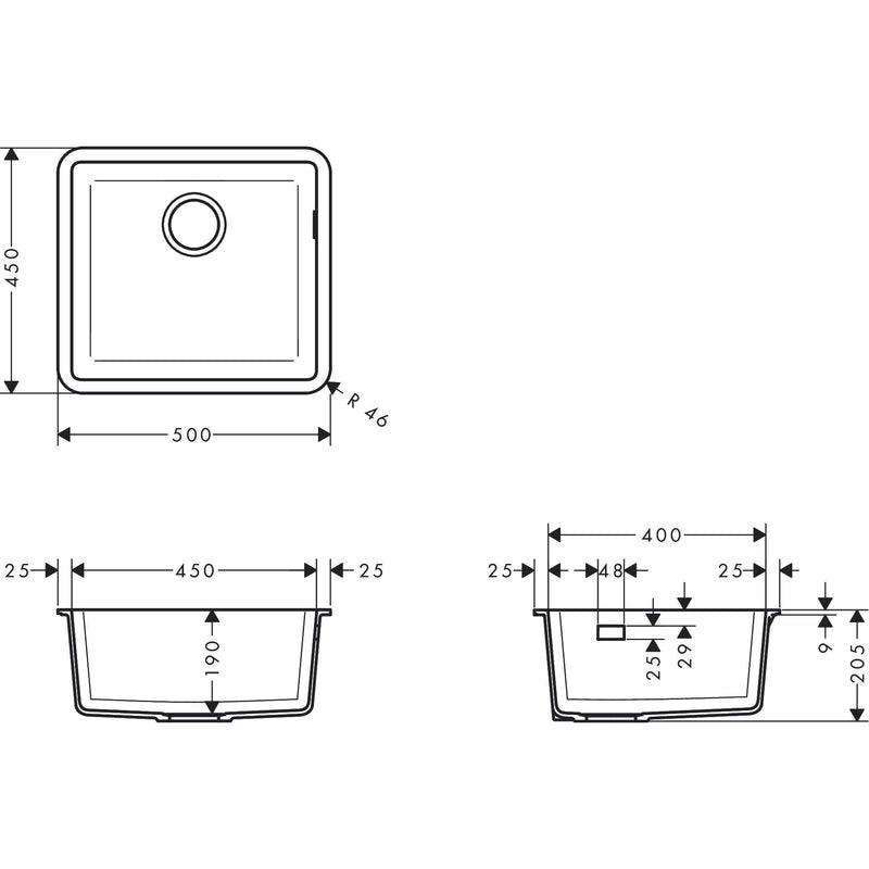 Hansgrohe - Unterbauspüle 450 S510-U450 GS