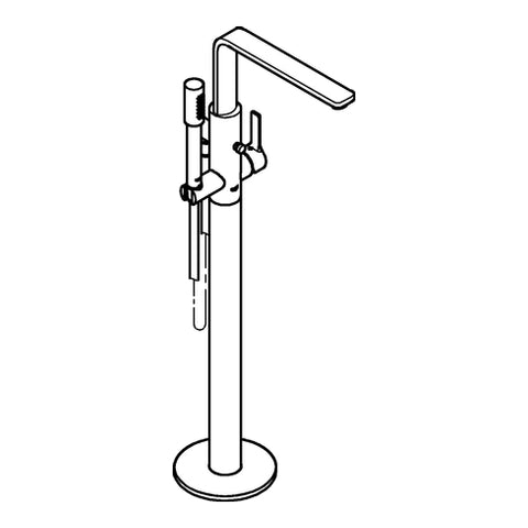 Grohe - EH-Wannenbatterie LINEARE 23792 Bodenmontage Fertigmontageset supersteel