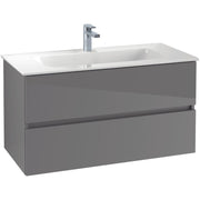 VILLEROY & BOCH - Möbelset 02 A18 Waschtisch 1000mm WT-Unterschrank 2 Auszüge VT=Grey