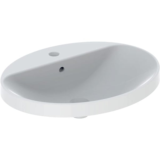 Geberit Vertriebs - Einbau-WT VARIFORM, oval, 600x480mm mit Hahnloch, m. Ül., weiß, KeraTect