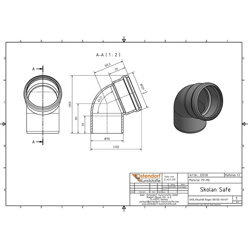 Gebr. Ostendorf - Safe Bogen DN/OD110 67Grad