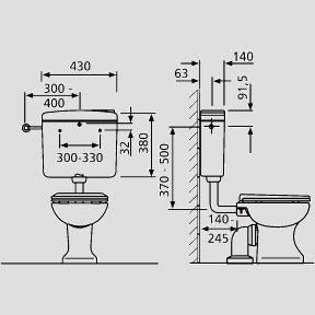 Klimaprime - Sanit�rtechnik Eisenberg Spülkasten 928 6-9L, tiefhängend mit Eckventil,weiß