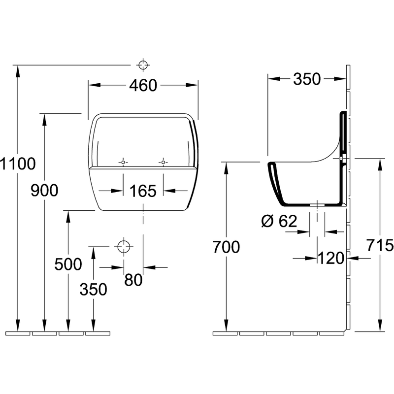 VILLEROY & BOCH - Ausgussbecken O.NOVO 691201 450x400x350 weiß