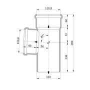 Wavin - Eckdoppelabzweig AS+ DN 100x100x100 87 Grad