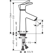 Hansgrohe - Waschtischmischer 100 Talis S CoolStart, ohne Ablauf, chrom