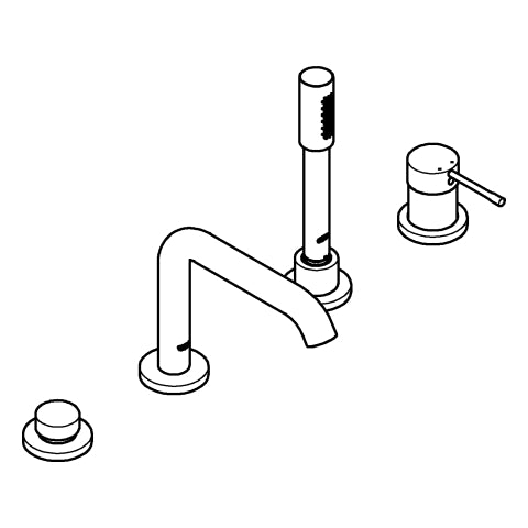 Grohe - 4-Loch-Einhand-Wannenkombination ESSENCE 25251_1 hard graphite