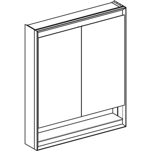 Geberit Vertriebs - ONE Spiegelschrank mit Ni/Comf.Light 2 Türen, AP-Mont., 75x90x15cm, alu