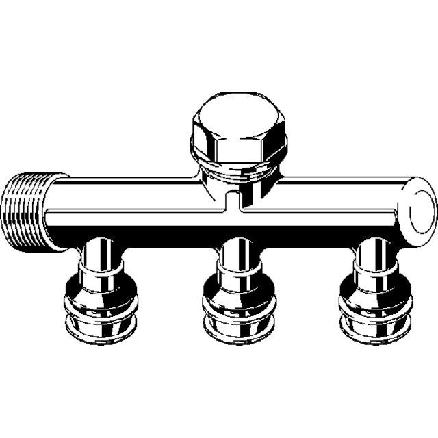 Viega - Verteiler RAXOFIX 5326.07 16mm x 3/4-3fach Siliziumbronze