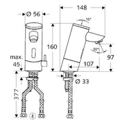 SCHELL - Elektronische WT-Armatur PURIS E HD-M 9V chrom