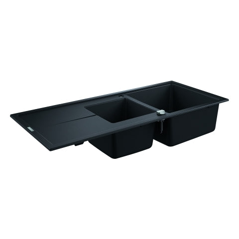 Grohe - Kompositspüle K400 31643 2 Becken 1160x500mm mit ATF re/li granit schwarz