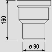 Sanitärtechnik Eisenberg - Sanit�rtechnik Eisenberg WC-Anschlussstutzen 160mm DN90 weiß