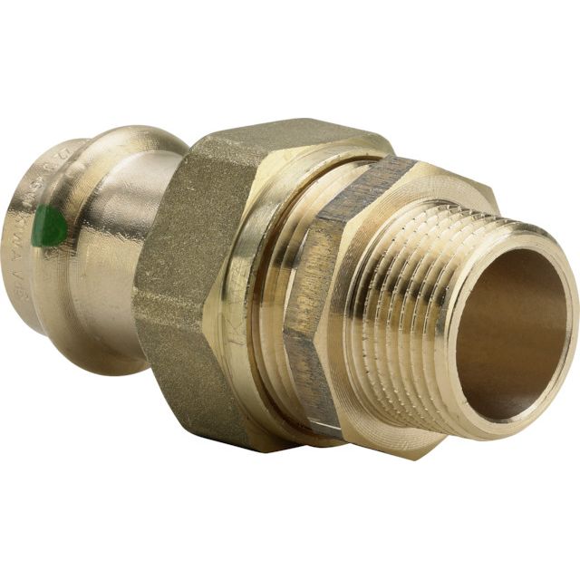 Viega - Verschraubung SANPRESS 2265 flachdichtend 18mmx3/4AG Siliziumbronze
