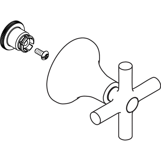 Hansgrohe - Kreuzgriff Terrano Therm.4-Loch 37995000 verchromt