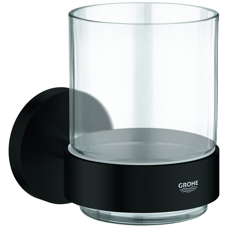 Grohe - Glas Essentials 102256 mit Halter matte black