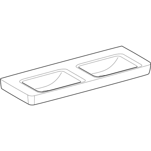 Geberit Vertriebs - RENOVA Plan Doppelwaschtisch 130x48cm o. Hl., o. Ül., weiß, NEU