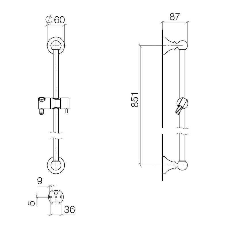 Dornbracht - Duschgarnitur MADISON Flair 26413370 platin gebürstet