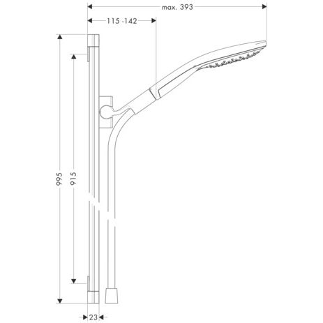 Hansgrohe - Brausenset RAINDANCE SELECT 150 Raindance Unica'S 900mm weiss/chrom
