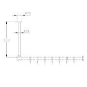 Normbau - Nylon 300 Deckenabhängung 0300341 L=500 Weiß