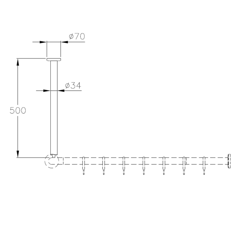 Normbau - Nylon 300 Deckenabhängung 0300341 L=500 Weiß