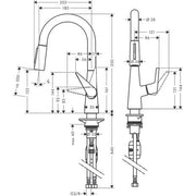 Hansgrohe - Spültischmischer TALIS S 160 chrom mit Ausziehbrause