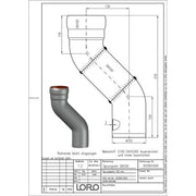 Lorowerk - Etagenbogen 00390. DN 100 Sprung 130mm