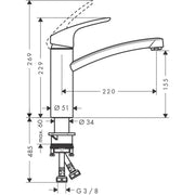 Hansgrohe - Spültischmischer 160 Focus M41 Eco 1jet chrom