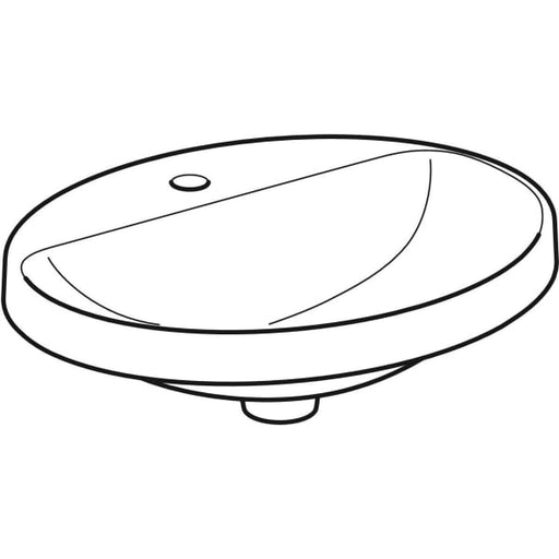 Geberit Vertriebs - Einbau-WT VARIFORM, oval, 550x450mm mit Hahnloch, ohne Überlauf, weiß