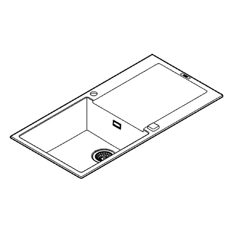 Grohe - Kompositspüle K500 31645 1 Becken 1000x500mm mit ATF re/li granit schwarz