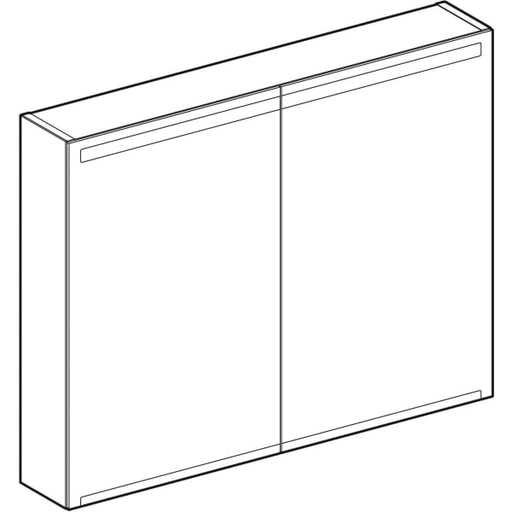 Geberit Vertriebs - Spiegelschrank OPTION mit Beleuchtung zwei Türen, 90x70x15cm