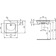 Ideal Standard - Waschtisch CONTOUR 21 600mm S2389 unterfahrbar weiß