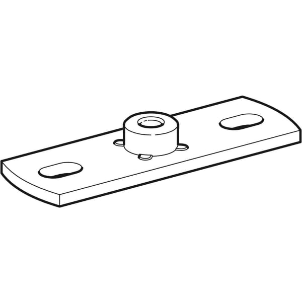 Geberit Vertriebs - Grundplatte eckig 2-Loch mit Gewindemuffe M10 / G1/2 362.851.26.1