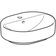 Geberit Vertriebs - Aufsatz-WT VARIFORM, elliptisch 500x400mm, mit Hahnloch, m. Ül., weiß