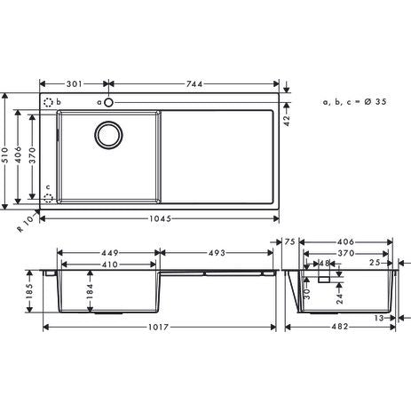 Hansgrohe - Einbauspüle 450 S716-F450