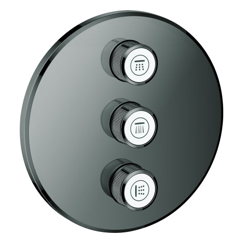 Grohe - 3-fach UP-Ventil GROHTHERM Smart Control 29122 FMS rund hard graphite