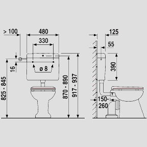 Sanitärtechnik Eisenberg - Sanit�rtechnik Eisenberg Spülkasten nova (6-9L) tiefhängend mit Eckventil, weiß, Start/Stop