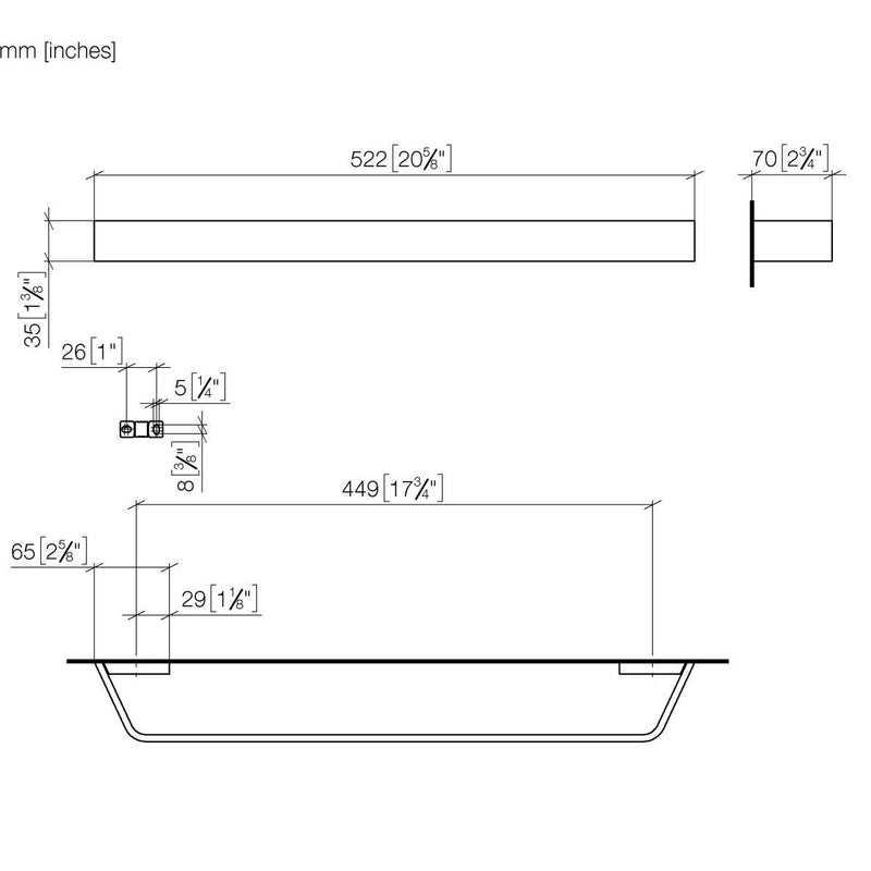 Dornbracht - Badetuchhalter CL.1 83045705 platin gebürstet