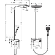Hansgrohe - Showerpipe RAINDANCE Select E Air 3jet Kopfbrause 300mm 271274 weiß chrom