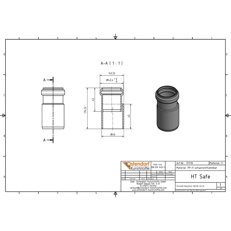 Gebr. Ostendorf - HTsafeR Reduktion DN 40x32