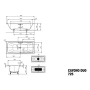 Franz Kaldewei - BW CAYONO DUO Mod.725, 1800 x 800, alpinweiß
